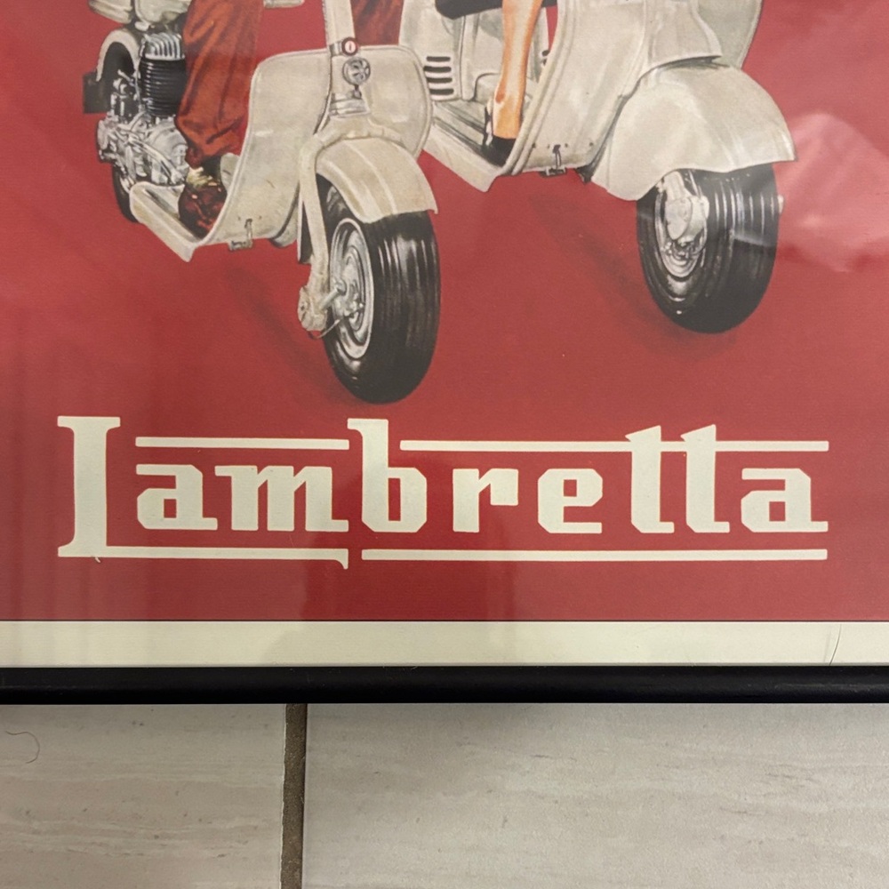 Lambretta Vintage Art Print with Black Frame - Picture 4 of 5